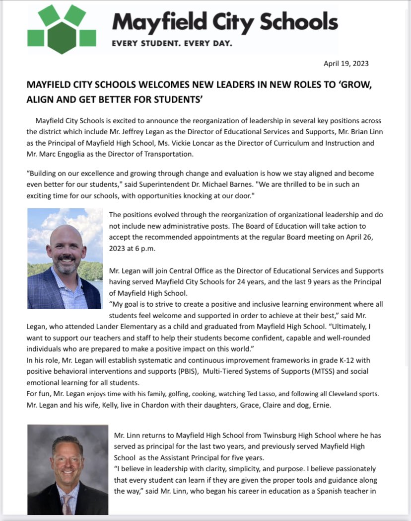 MHSPawPrintNews's tweet photo. Welcome back, @linn_brian! Good luck to @WildcatMHS in your new role! https://t.co/GsgQ33lMPw
