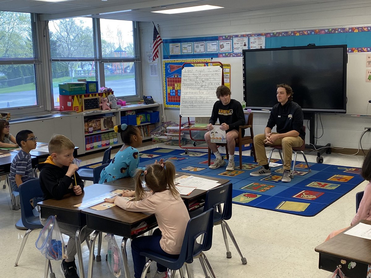 <a href="/VJA_VALT/">Andrew Varsity Athletic Leadership Team</a> Thank you <a href="/KirbySD140/">KSD 140</a> Fernway for welcoming our Andrew athletes for feeder reading this morning. We can’t wait to return next fall, have a great summer Falcons!