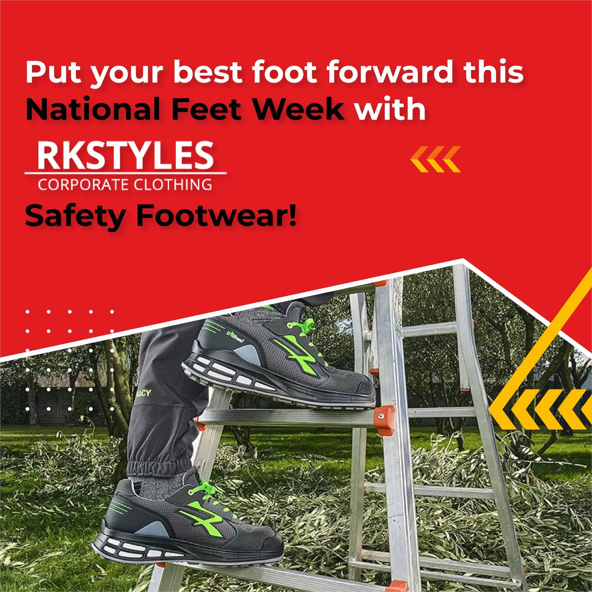 It's National Feet Week, and at RK Styles, we're celebrating by highlighting the importance of safety footwear. Our range of safety footwear is designed to protect your feet from workplace hazards and help prevent accidents. 

#NationalFeetWeek #SafetyFootwear #WorkplaceSafety