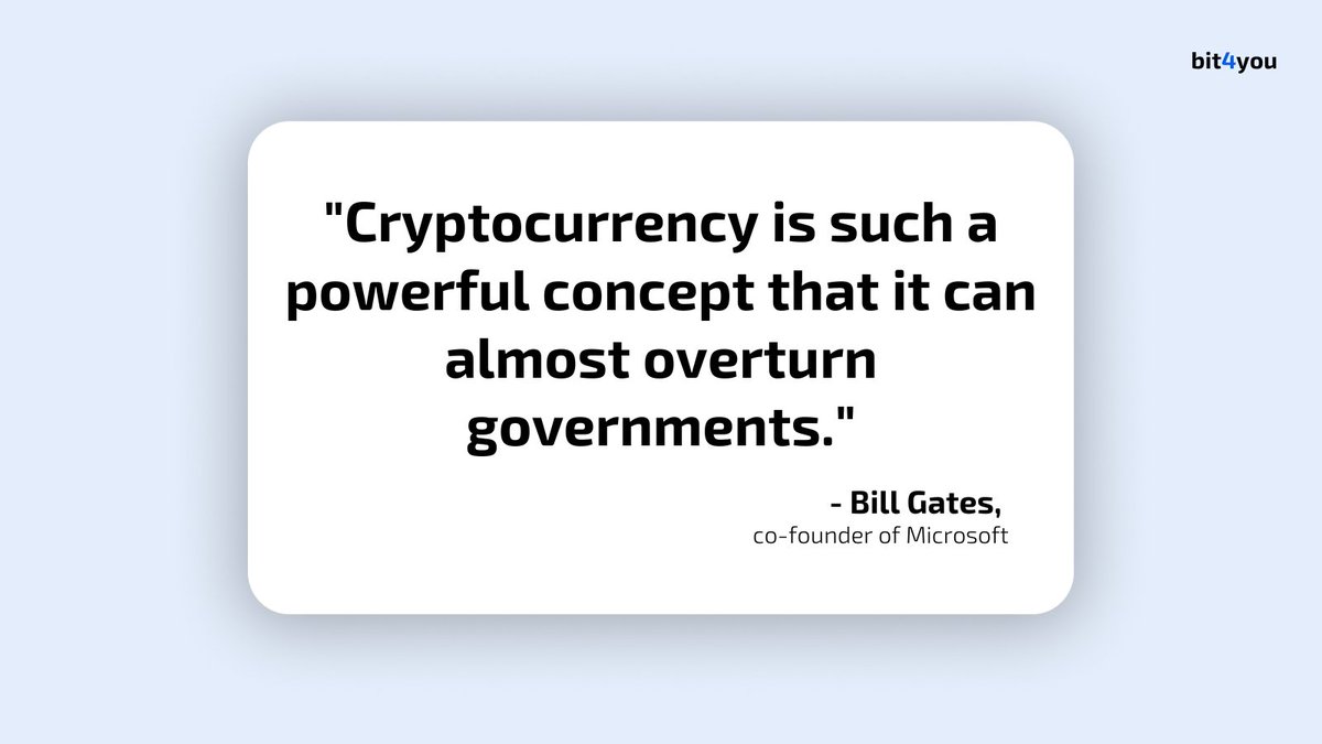 Drop your thoughts about this quote in the comments down below. 👇

#bit4you #crypto #cryptoquote <a href="/BillGates/">Bill Gates</a>