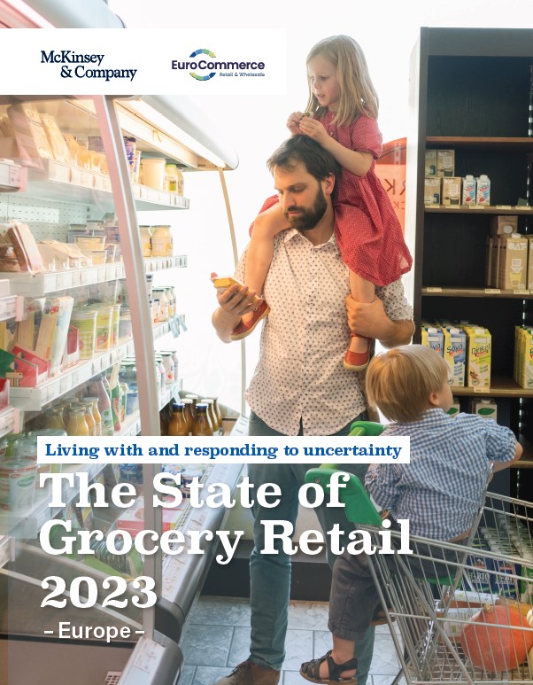 EuroCommerce's tweet photo. Together with @McKinsey, we launched the “Living with and responding to uncertainty – The #StateofGrocery Retail 2023” report identifying the key market and future trends shaping the grocery retail industry in the coming years. 👉https://t.co/ok0unXyaDL    #EuroCommerce #retail https://t.co/YPVeZENt50