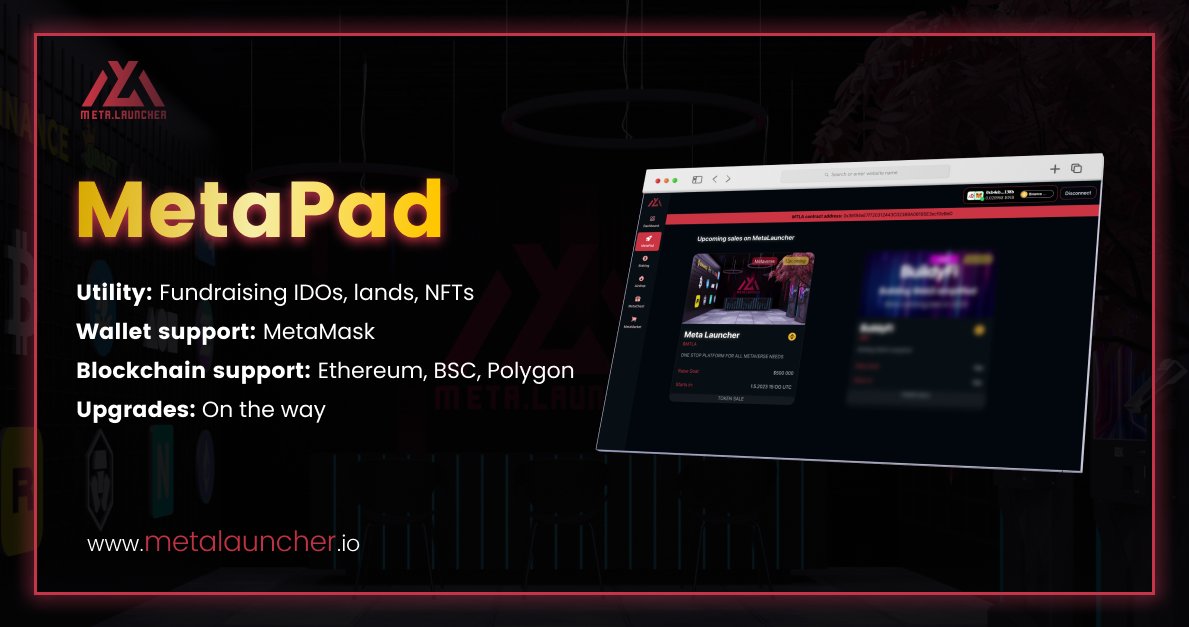 meta_launcher's tweet photo. 💪 Revolutionizing Crowdfunding for Metaverse Projects
✅ Metapad details: https://t.co/umarrxTlqZ
🌐 Website: https://t.co/NKeGnBJiNa
💬 Telegram: https://t.co/XXZFkHWrwf
#MetaLauncher #Presale #MTLA #MetaPad #launchpad #MetaChest https://t.co/M11zGQYJmp