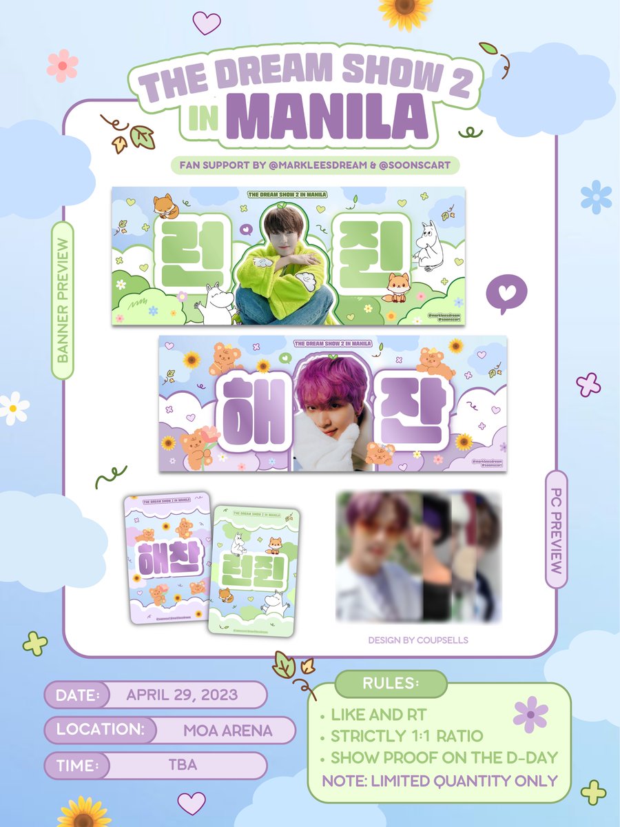 soonscart's tweet photo. ☁︎ THE DREAM SHOW 2 IN MANILA ☁︎
╰ a #RENJUN x #HAECHAN fan support by @markleesdream &amp; @soonscart

mechanics:
★ like and rt. . .ᐟ
★ 1:1 (limited qty)
★ show proof on d-day (04.29)
★ loc and time: tba. . .ᐟ

see you! ♡

#THEDREAMSHOW2_in_MANILA #TDS2inMNL https://t.co/McxpJzs4zM