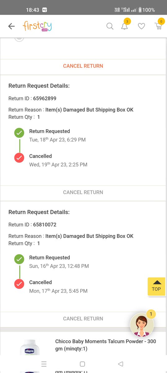 AshishTiloi's tweet photo. @firstcryindia i have requested return of product but you cancel our return everytime. However 7 days was return policy when we purchased. Kindly replace our product we don't want refund as air pump is not working https://t.co/xv3vWbSCHq