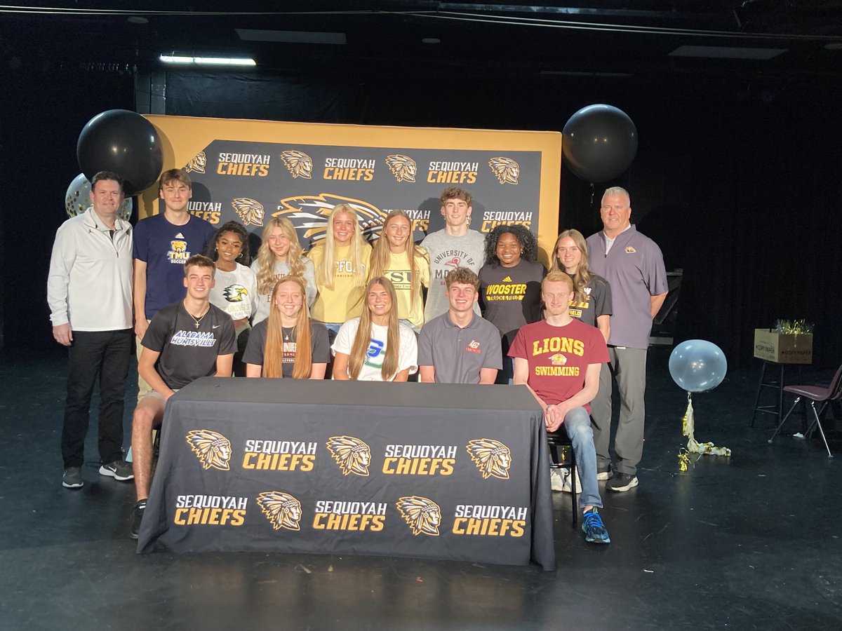 ChiefsSequoyah's tweet photo. Always one of the best times of the year, Signing Day. Great group of student athletes representing Sequoyah HS. So proud, Go Chiefs! https://t.co/C7CIBQlTzh