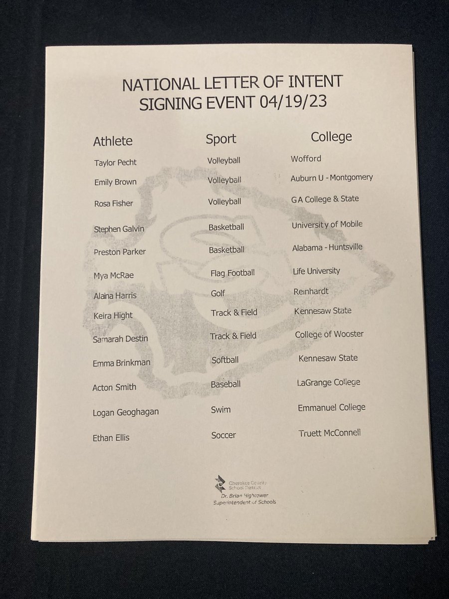 ChiefsSequoyah's tweet photo. Always one of the best times of the year, Signing Day. Great group of student athletes representing Sequoyah HS. So proud, Go Chiefs! https://t.co/C7CIBQlTzh
