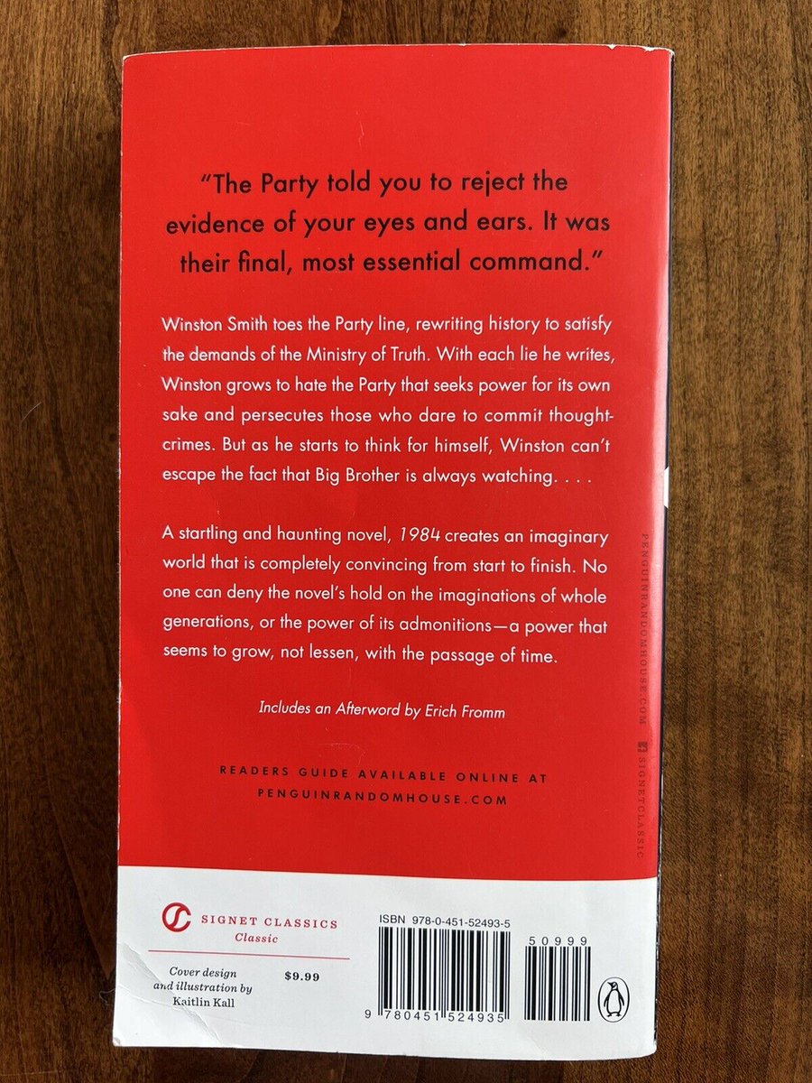 iluminatibot's tweet image. Over 70 years ago George Orwell predicted exactly what's happening today. 1984 is a brilliant work of dystopian fiction where there's no freedom, no privacy, and no past. Sad and depressing, terrifying and insightful, 1984 is a timeless masterpiece: amazon.com/gp/product/045… #ad