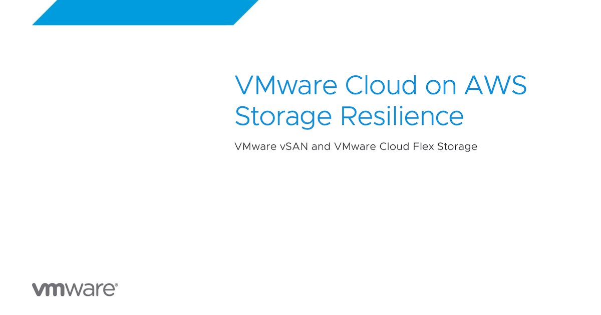 #VMware #vSAN and VMware #Cloud Flex Storage are two VMware Cloud on AWS storage solutions that offer flexibility and scalability to organizations to manage their growing storage demands. Read about them here: vmware.com/content/dam/di…