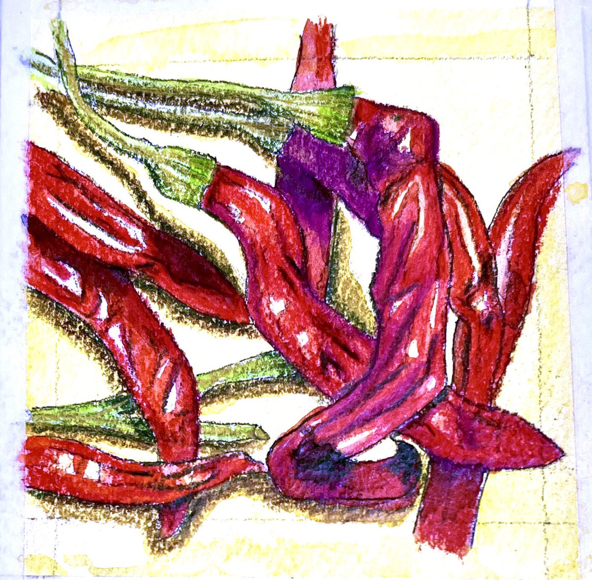 水彩ー色鉛筆画