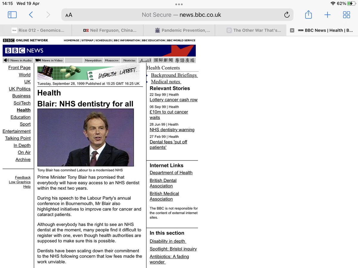 Sukyspook's tweet photo. Blair kicked it off with dentistry & his #NHSReforms
https://t.co/s0LXm1Kae5 https://t.co/OKfIFCEAfo