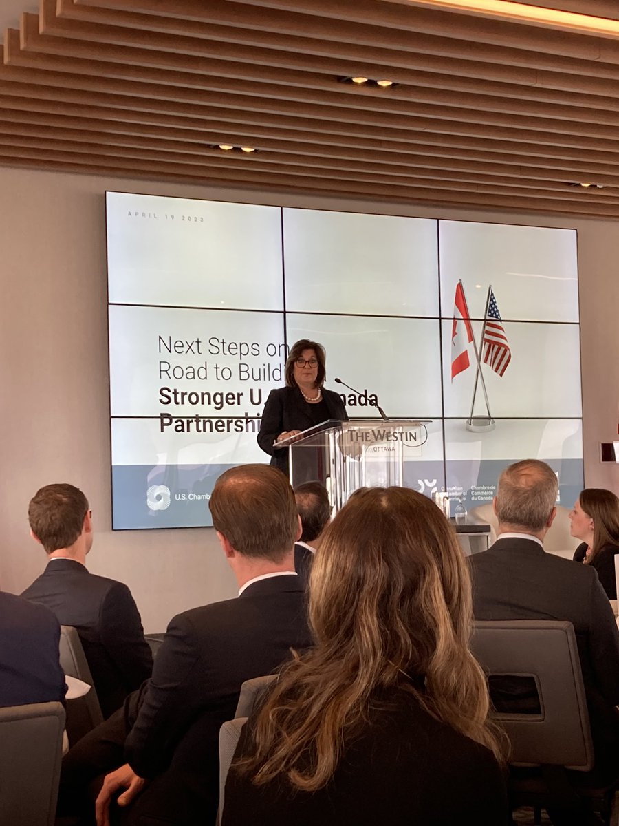 annabbrason's tweet photo. Fantastic remarks by @USChamber CEO @SuzanneUSCC on the importance of a strong US-Canada partnership. “The US-Canada relationship sets the standards” #trade https://t.co/QrEjQFZpeN