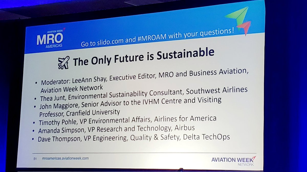 #MROAM day two kicks off with a discussion on #Sustainability a topic where @CapgeminiInvent and @CapgeminiEng are investing and enhancing 

#AvMRO @AviationWeekMRO @AviationWeek @AvWeekEvents 
@Capgemini @CapgeminiInv_NA