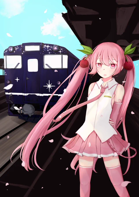 『旅立ちを見送ってくれる桜ミクさん』 採用していただけました!今回は函館で展示してもらえます。いさりび鉄道、とてもよいので函館、弘前間の移動で乗ってみてください。#ひろはこ 