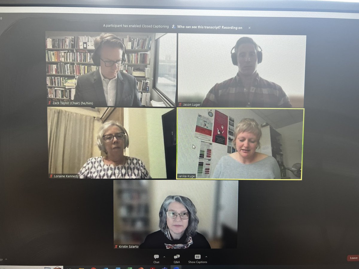 #rsawebinar our wonderful speakers Zack Taylor (Chairing), Jason Luger, Loraine Kennedy, Janika Kuge and Kristin Sziarto @regstud