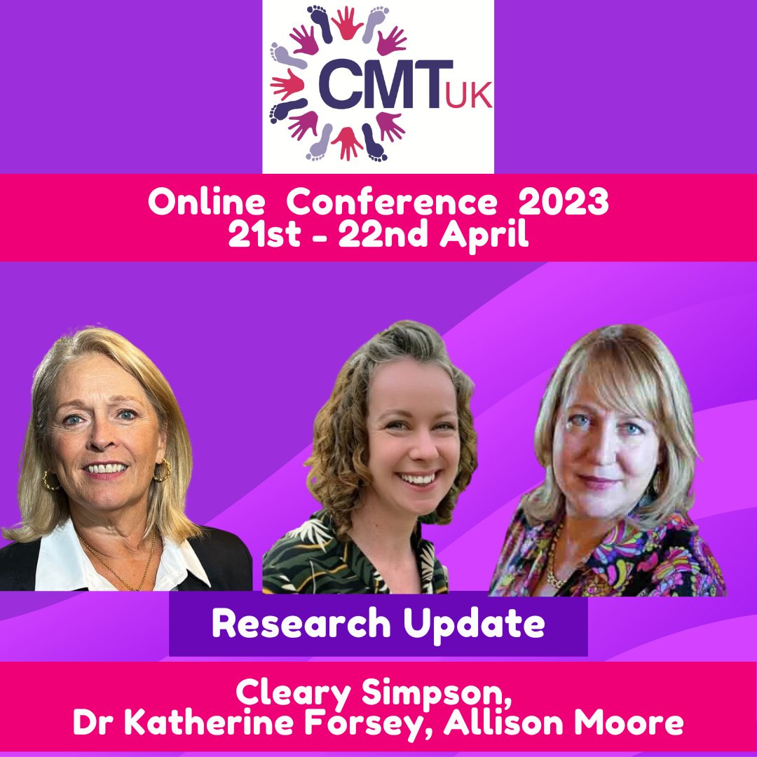 CMTUnitedKdom's tweet photo. We are delighted to welcome several key speakers to our #CMT #research session, as part of our #CMTUKConference2023.
More info + tickets: https://t.co/r1rxkwE2la
#charcotmarietooth #cmtaware https://t.co/IlmLgIxLdA