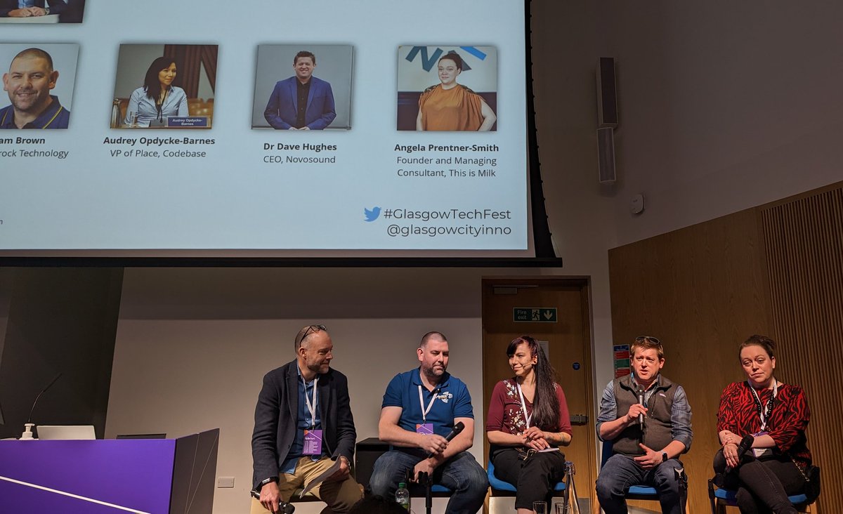 Kellyg_54's tweet photo. Our own @lilaudio representing @CodeBaseTech and @tech_scaler on the Commercial Strategies panel, talking about the importance of connecting on a personal level to facilitate authentic growth and development within organisations ❤️ #GlasgowTechFest @glasgowcityinno https://t.co/kv0aclQhNI