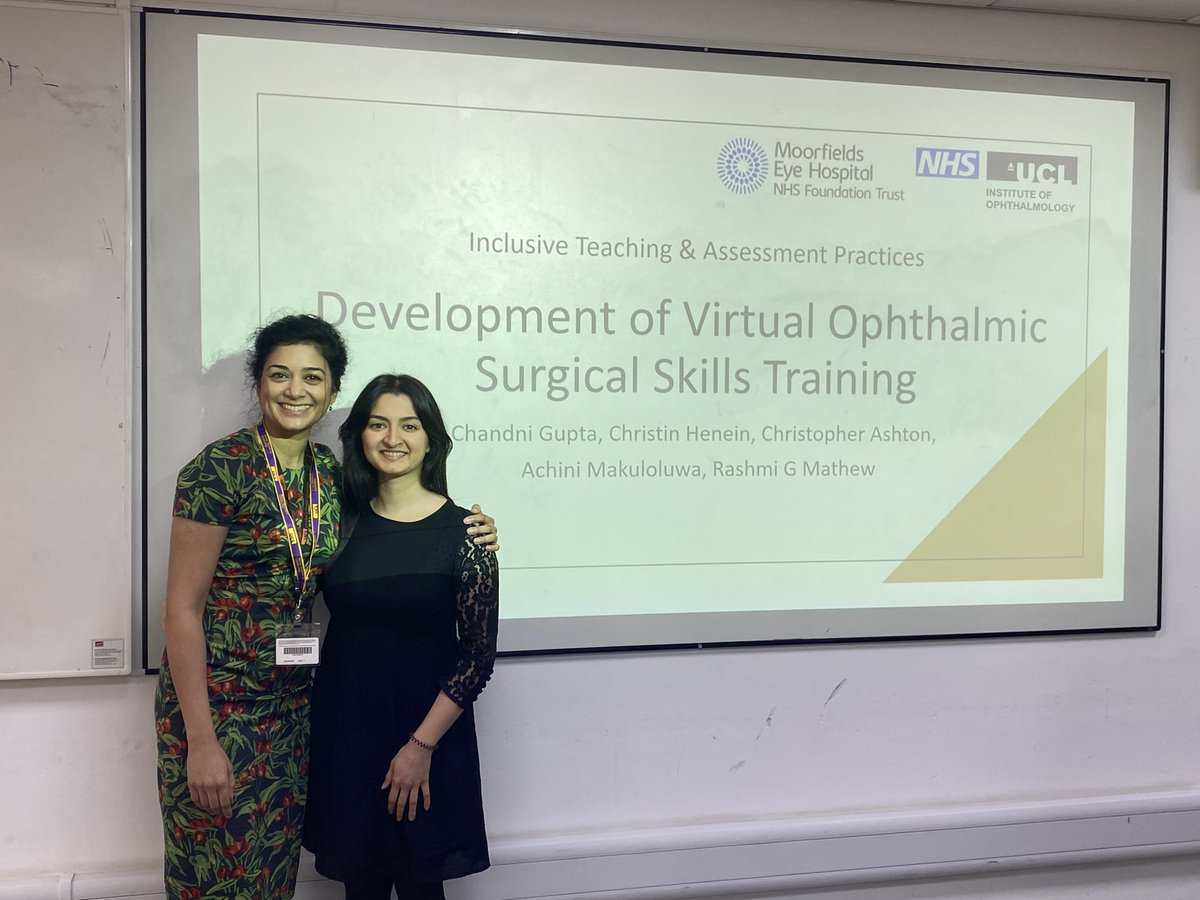 mathew_rashmi's tweet photo. Really proud of @TheChandniGupta presenting our work on developing virtual surgical skills for MSc #Ophthalmology students. #innovation #MedEd #UCLEducationConference https://t.co/sWOrKYehyp