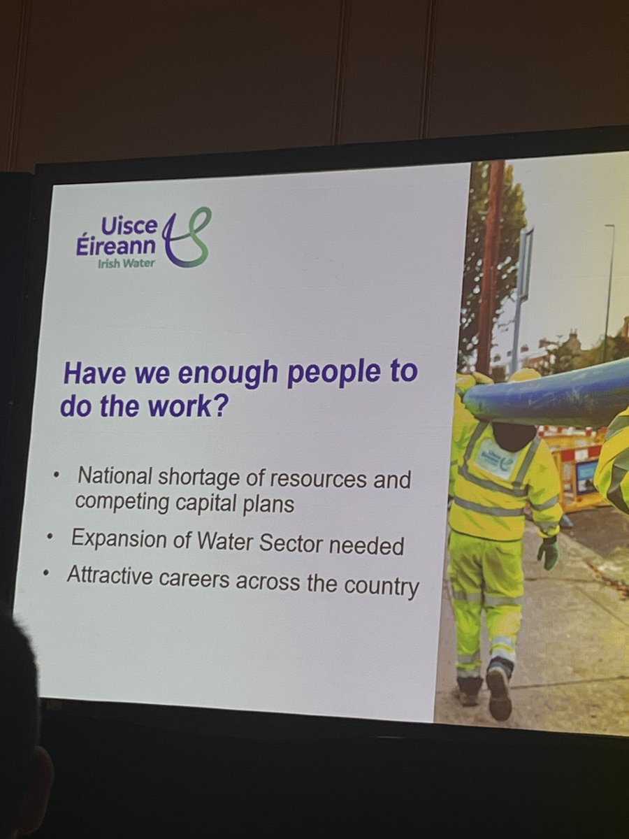 orlaithblaney's tweet photo. Finbarr Burns from our infrastructure delivery team 
asks and answers some of the big questions at the @eolasmagazine #waterireland conference. #UisceEireann (formerly @IrishWater) https://t.co/z6NMYDK90G