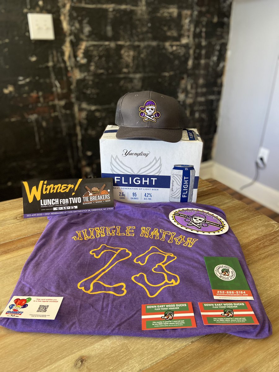 PR927FM's tweet image. 🚨🏴‍☠️WIN IT WEDNESDAY🏴‍☠️🚨
RT &amp;amp; FOLLOW @PR927FM for a chance to win a 12 pack of Flight by Yuengling, a Pirate Radio hat and decal, Lunch for Two at Tiebreakers, a FREE snowball from Sparky’s Snowball’s, Wood Ducks Ticket Vouchers, AND a Jungle Nation T-Shirt! (21 or older)