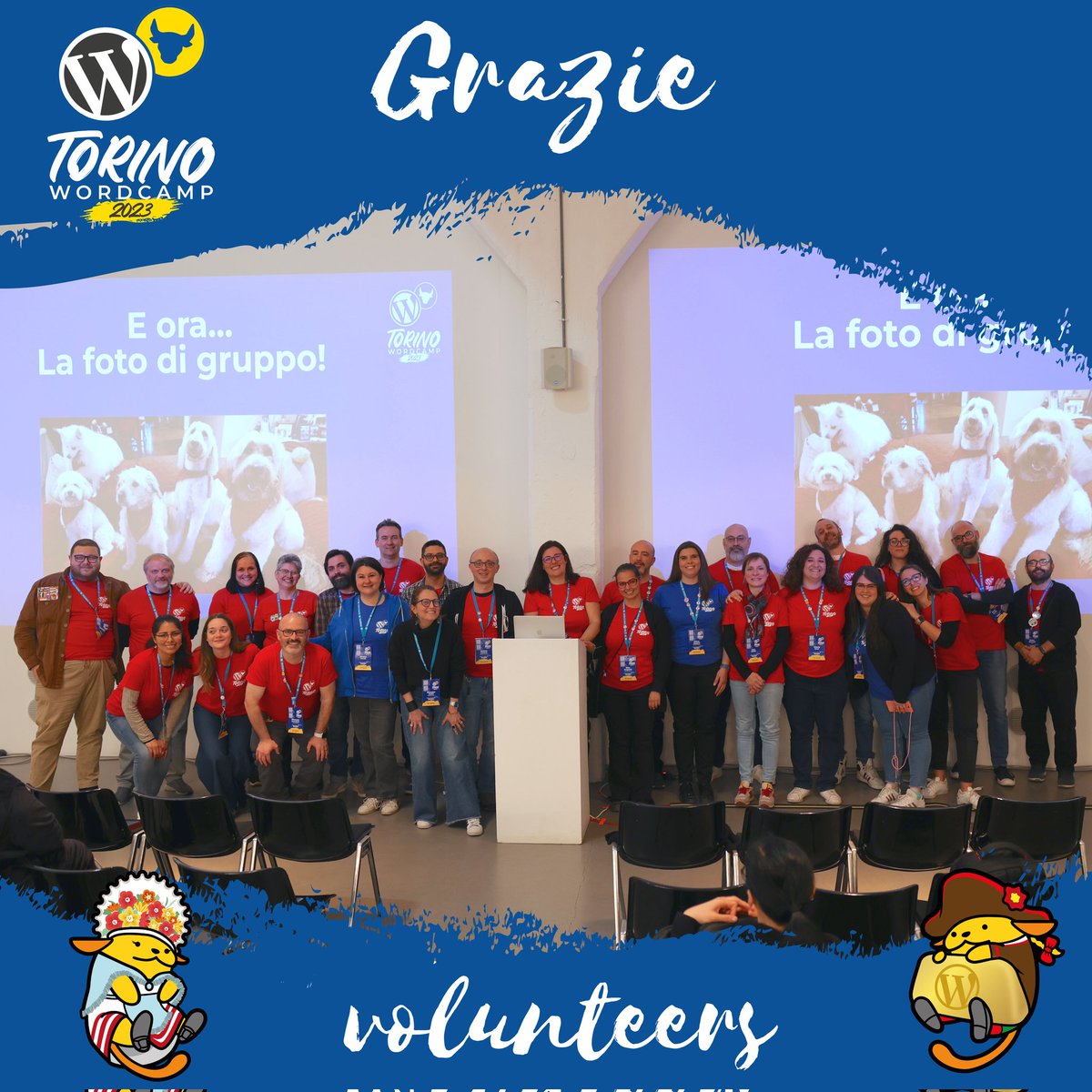 WordCampTRN's tweet photo. GRAZIE - È stato un quinto compleanno indimenticabile 🤩
Un WordCamp così speciale sarebbe stato impossibile senza di volunteers💛💙
#WCTRN #WCTRN2023 #WCTRN23 https://t.co/2p1dAZfQZX