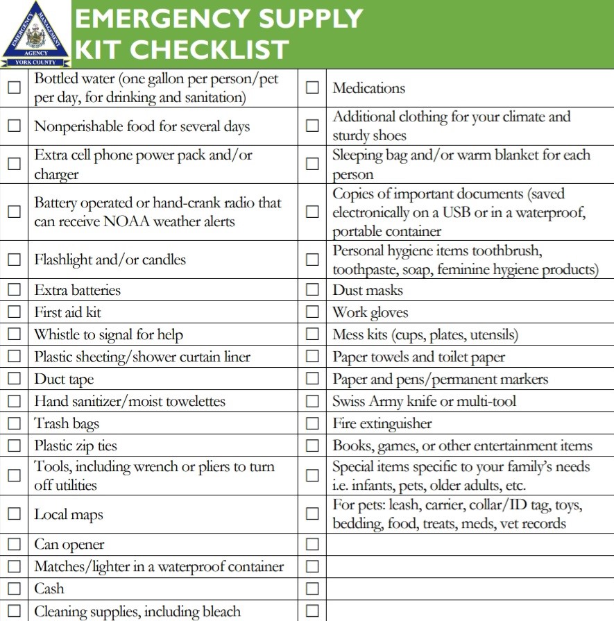 YorkCountyEMA's tweet image. What other items do you include in your family's disaster kit? Let us know below!

#disasterkit #emergencypreparedness #beprepared #supplies #Maine