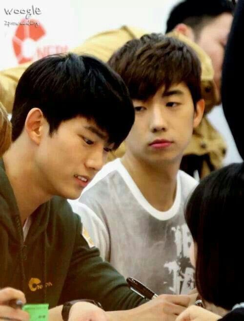 my_taec's tweet image. Just how they looked at each other 

#TaecWoo #2PM #Taecyeon #Wooyoung 💚💙