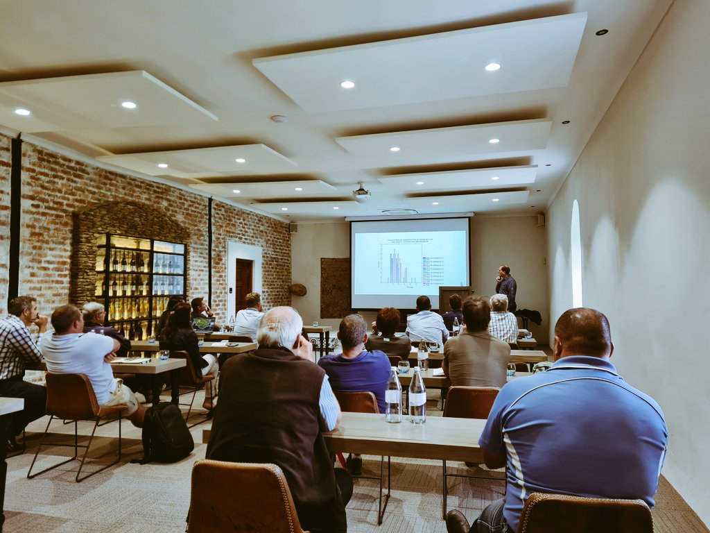 JohanVinpro's tweet photo. WKWBG was established in 1985! 
Today's discussion focused on the most pronounced parameters that influence wine specific styles, including terroir, rootstock, aspects, and (most recently also) artificial intelligence... Excited to learn from this group of experts!
@Vinpro_za https://t.co/mIn3EAuu6R