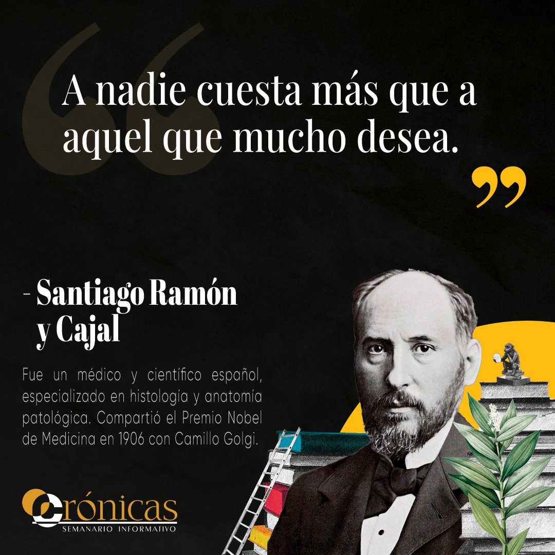 Cronicas_prensa's tweet photo. ꒰ ✎┊C͟i͟t͟a͟ ͟d͟e͟l͟ ͟D͟í͟a͟ ꒱ Santiago Ramón y Cajal
#citasfilosoficas #reflexiones #vida #pensamientos #inspiracion #frasesparacompartir #poesía #crónicasbolivia #cronicasbolivia #bolivia #santiagoramonycajal #ramonycajal #poemas #ensayos https://t.co/5EvpEXhXeL