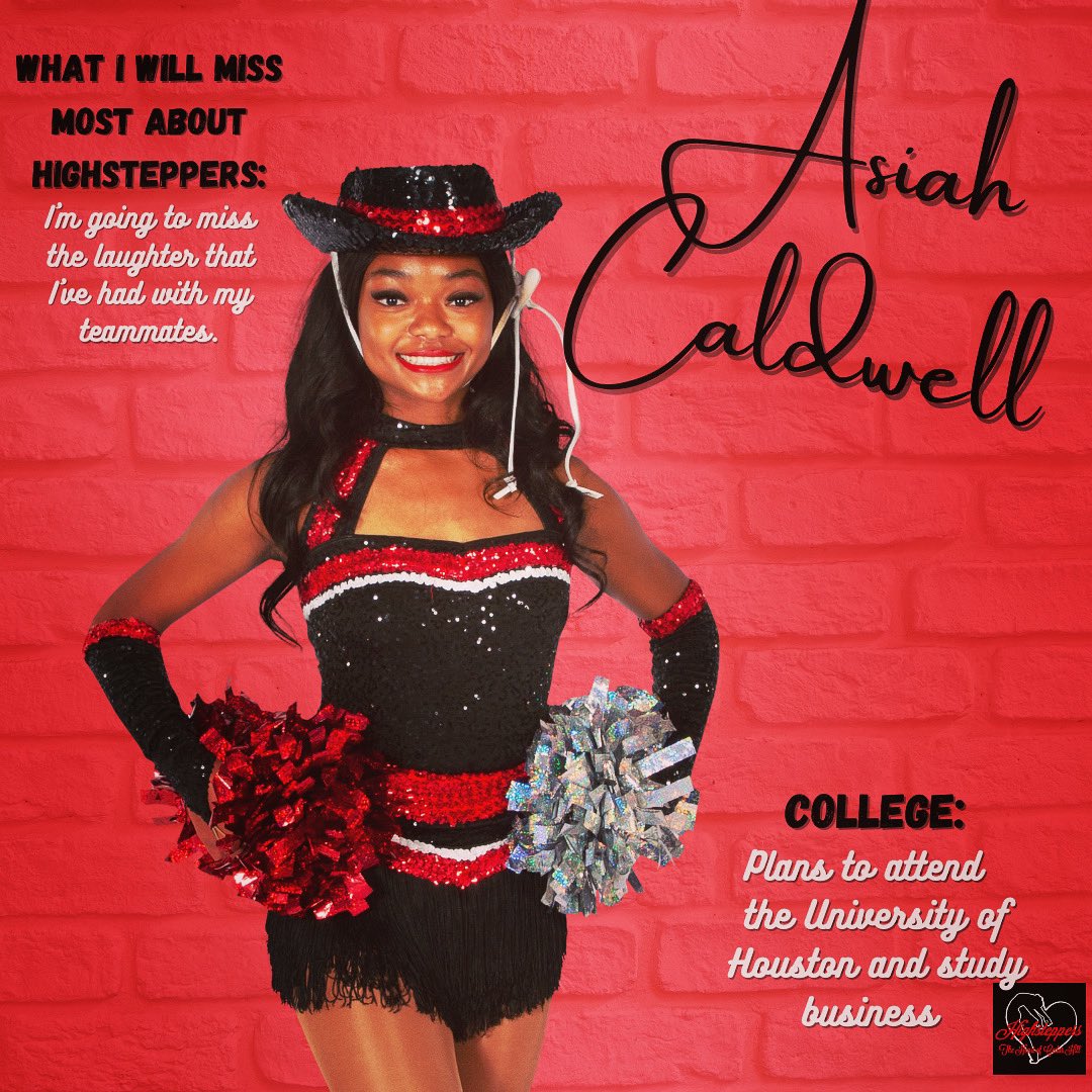 First up today on our Spring Show Senior Countdown is our wonderful 1 Year JV Sweetheart &amp; 1 Year Senior Miss Asiah Caldwell! Congrats Asiah!❤️