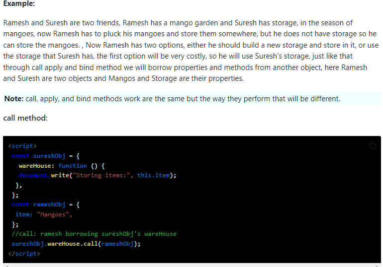 NaveenAgrahari's tweet image. What is the call, apply &amp;amp; bind methods in JavaScript? Call, apply and bind methods are used to borrow properties from other objects.  (1/n) #javascript #nodejs #javascriptdeveloper #nodejsdeveloper #SoftwareDeveloper 
Tutorial Link: naveeneducation.com/javascript/cal…