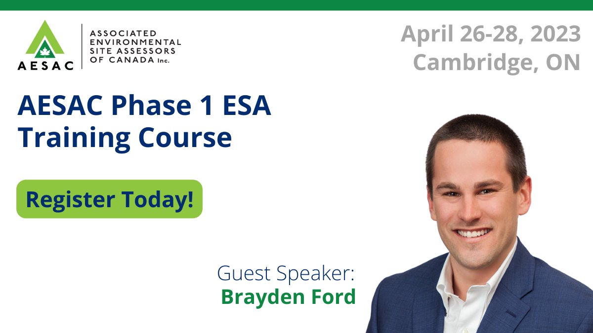 ERISInformation's tweet photo. ๐จ๐ฆ Join us next week at the Phase I ESA Certification training, April 26-28, in Cambridge, ON. Attend and get certified while making new connections! ERIS is sponsoring the lunch and Brayden will present.
Register: https://t.co/ccfrbVEwU7
#ERISInformation #PhaseIesa @BFordERIS https://t.co/6EIQKKkZr4