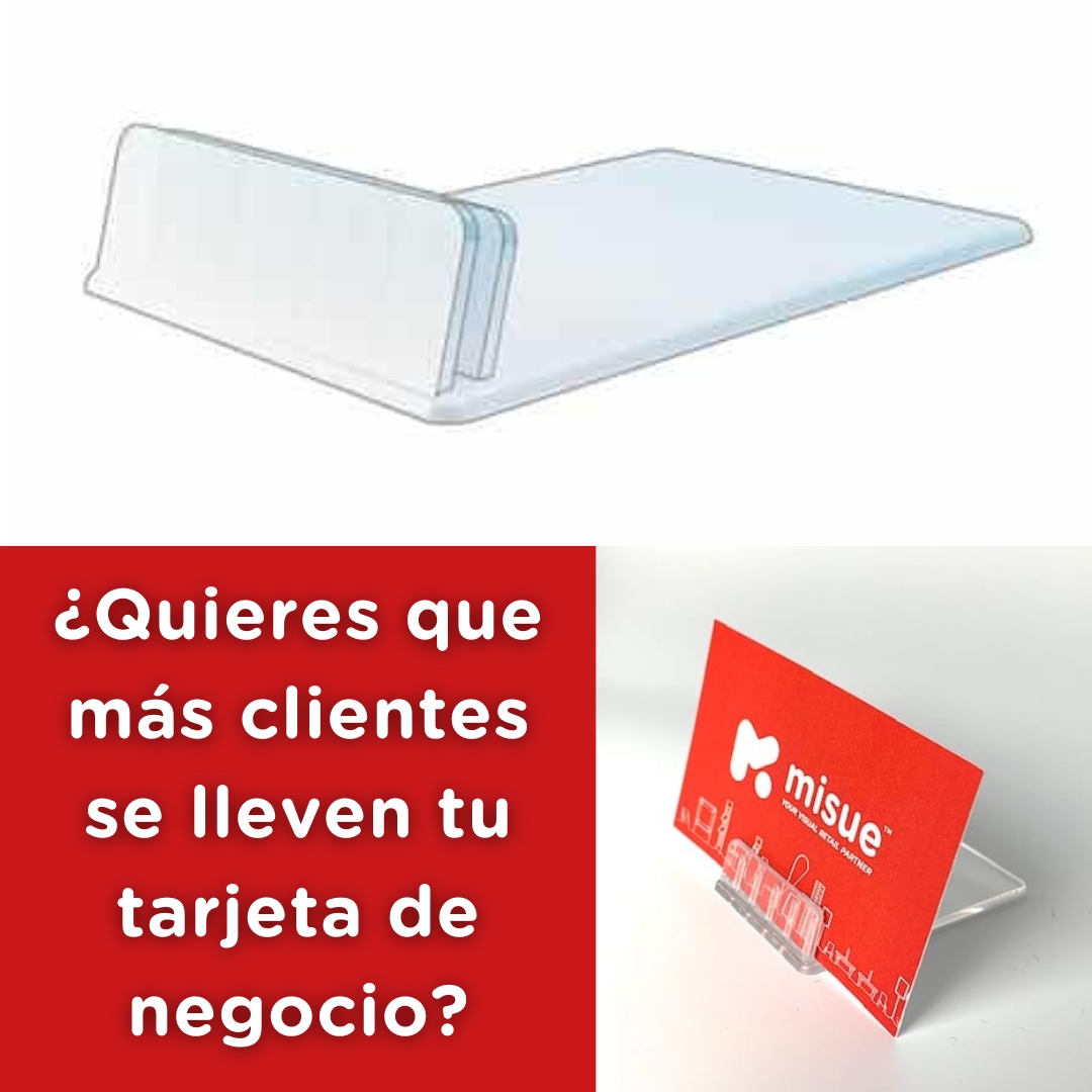 👉 Este soporte en ángulo para tarjetas de visita es ideal para que más personas puedan llevarse información relevante sobre tu comercio.

⏰ Horario
📍 Dirección
📞 Contacto
🏷️ Promociones

misueretail.com/producto/sopor… 

#equipamientocomercial #expositores #portaprecios