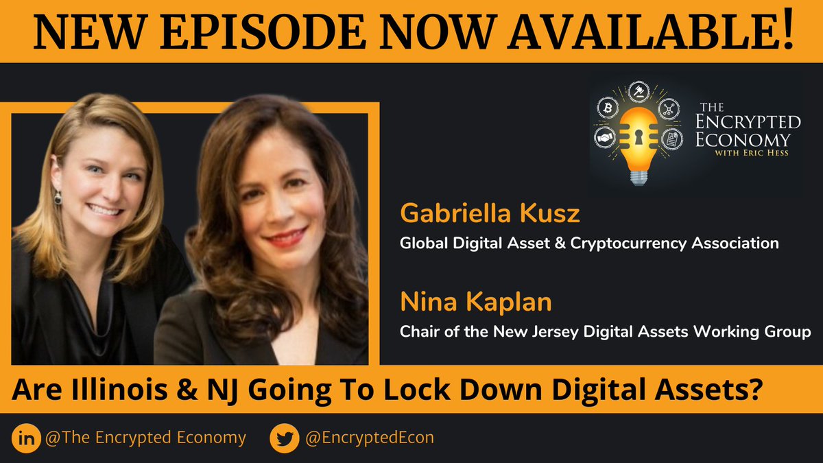 NEW EPISODE NOW AVAILABLE!

This week's special guests: <a href="/gabriellakusz/">Gabriella</a> and <a href="/nina_kaplan/">NINA KAPLAN</a> join us to discuss...

ARE ILLINOIS &amp; NJ GOING TO LOCK DOWN DIGITAL ASSETS?

Tune in on your favorite #podcast app!
lnkd.in/eFkpZQgB

#DigitalAssets #Crypto #Blockchain #CryptoLaw #Web3