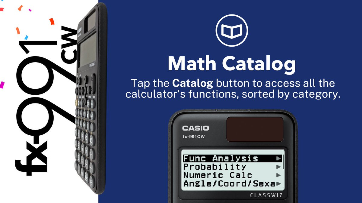 Scientific calculators can come packed with features and functions. Our new Math Catalog puts everything the new ClassWiz can do at the press of a button. casio.com/us/scientific-… #iteachmath #mtbos