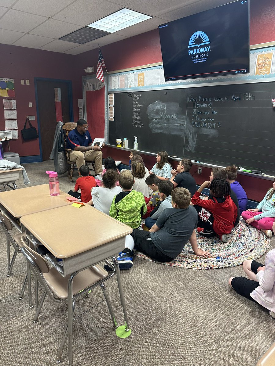 THNfootball's tweet photo. THN Football went and read to DeVaney elementary yesterday! Great talks! The kids loved the book and the message behind it! WE ARE ENOUGH! https://t.co/WbRSlER2Y0