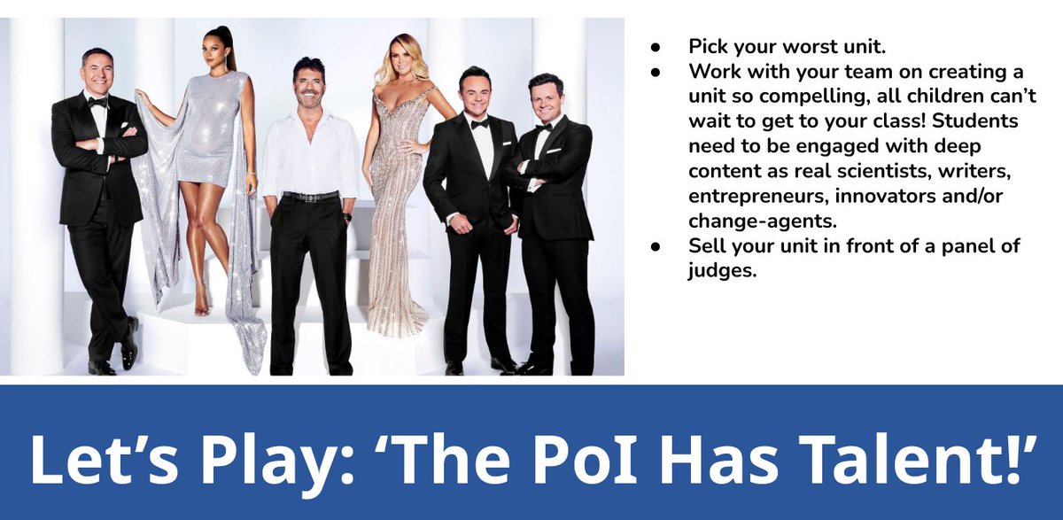 marcellevleenen's tweet image. We started our PoI review today by playing &apos;The PoI&apos;s Got Talent&apos;.  What other creative ways are schools using to get their entire faculty to review and improve their programme of learning? #LearningAtWIS #pypchat #ibpyp #inquiry