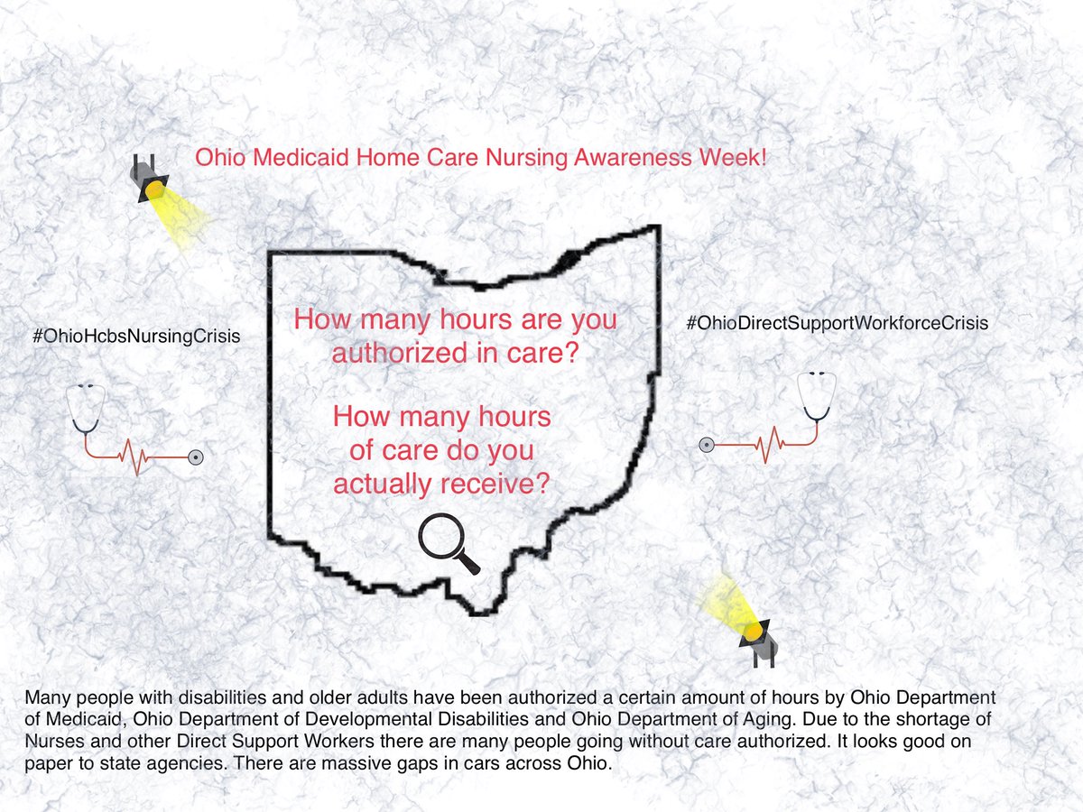 We haven’t really had nursing the last two years. I worked as a HCA for my son with an RN Supervisor. 
Care authorized looks good on paper to state agencies. It isn’t the reality for any Ohioan. #ChangeWagesChangeLives #OhioHcbsNursingCrisis #BudgetWithCare @JeffLaRe