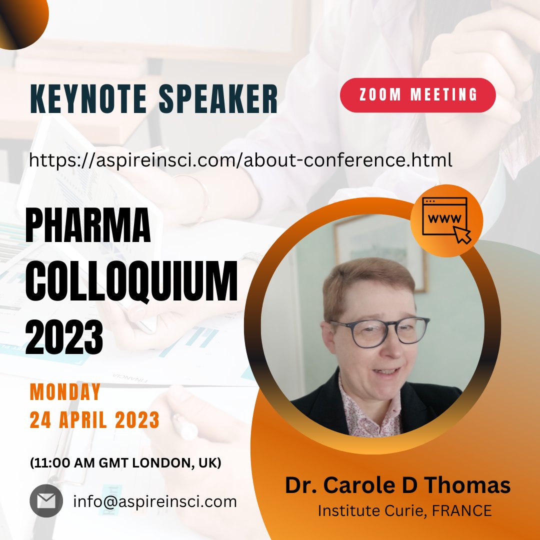 PHARMA COLLOQUIUM 2023 - KEYNOTE SPEAKER
aspireinsci.com/about-conferen…

#pharmacy #pharmacist #pharma #pharmacology #pharmacie #pharmanex #pharmacystudent #pharmacylife #pharmaceutical #bigpharma #pharmacists #pharmacytechnician #pharmacyschool #pharmaceuticals #pharmacytech