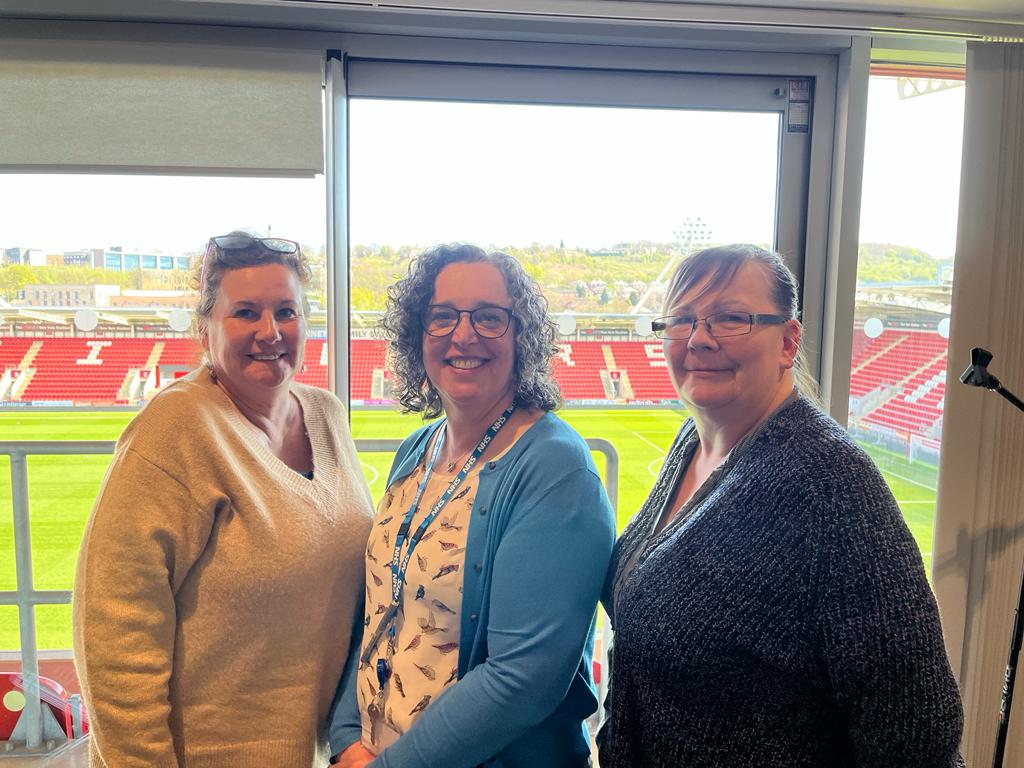 dhatter22's tweet photo. #teamA3 leading the way for patient flow at the discharge event at Rotherham United Ground #TRFTproud @JaneGrainger153 @MatronTeam https://t.co/ZaFOkwyeVM