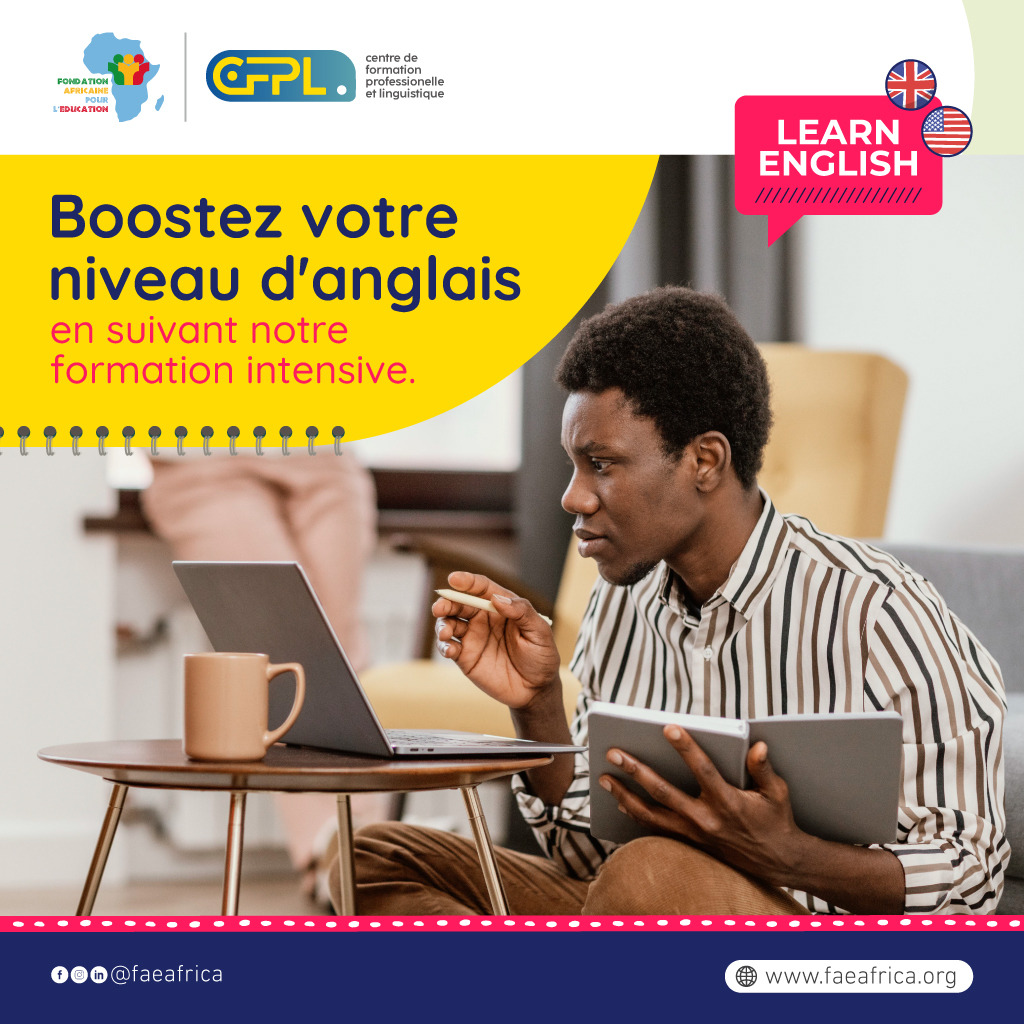 Le cours intensif d’Anglais de la FAE vous offer des enseignements de qualité supérieure et des leçons approfondies de l'anglais. Les leçons sont conçues pour s'adapter à vos compétences linguistiques et à votre niveau d'apprentissage.

#FAEAfrica #ChezMoiAuCongo