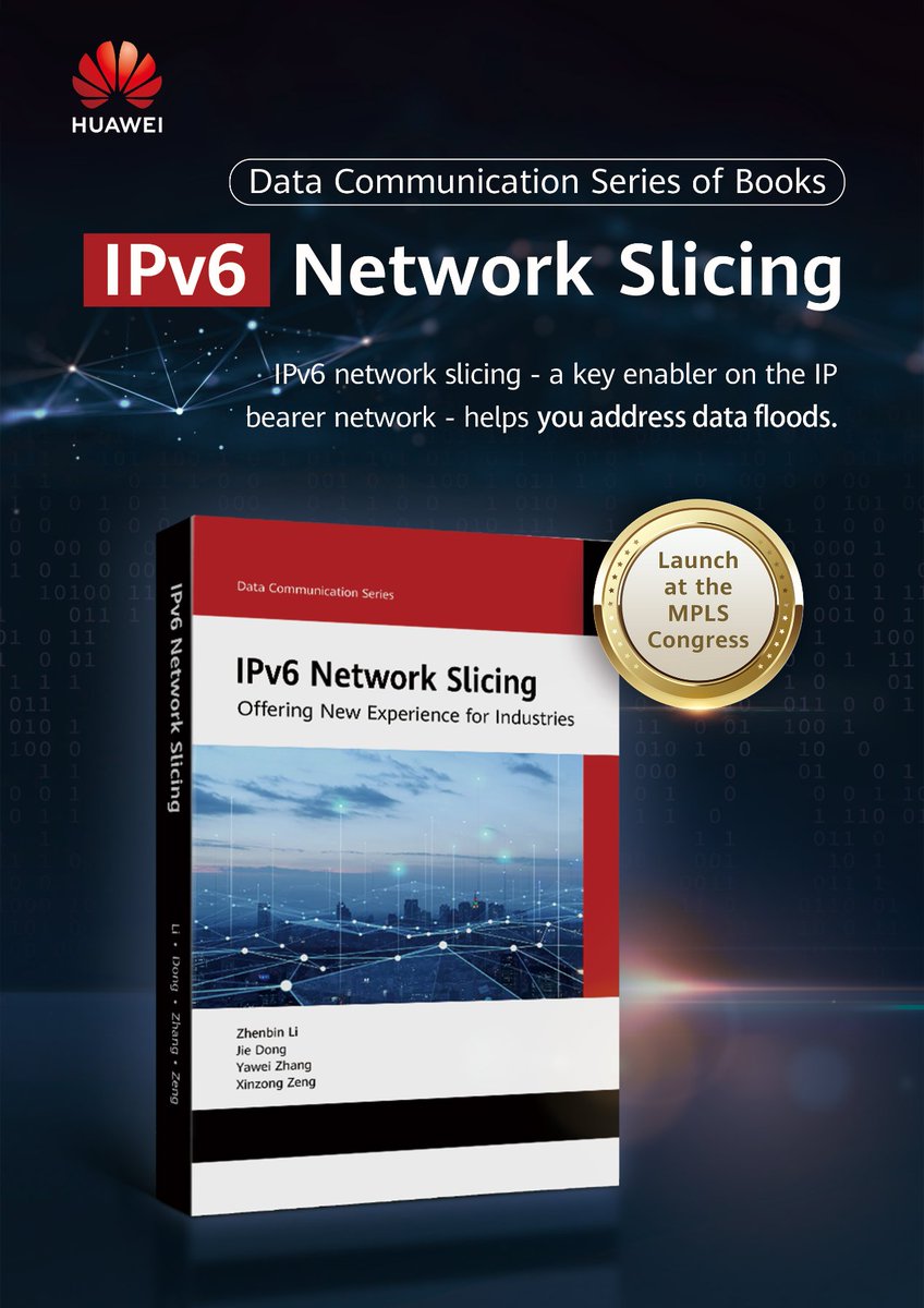HuaweiNetworks's tweet photo. #IPv6 network slicing is such a buzzword that many are curious about its architecture, solutions, &amp; technologies. Find all you want to know about this tech in this book. 📢Stay tuned for the book release! Find more data communication series books at https://t.co/EklHkpSCFJ https://t.co/yyIV6DONqb