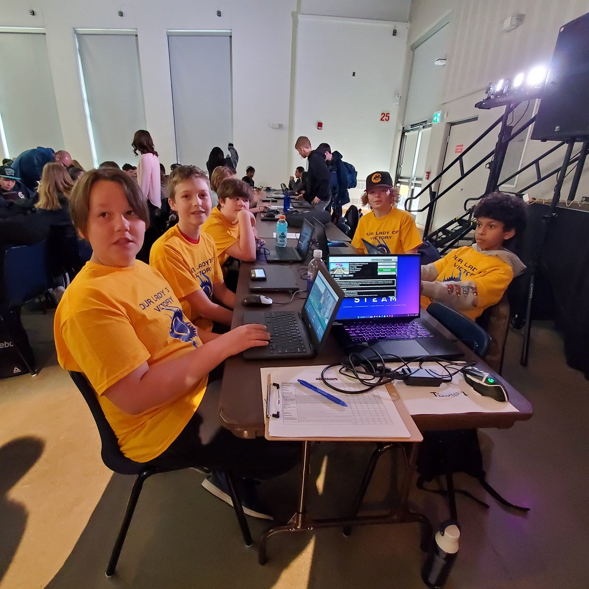 Getting ready to cheer on the OLV Bolts during the Mind Craft championship during S.T.E.A.M week
<a href="/OLVMWolverines/">Our Lady of Victory</a> <a href="/HCDSB/">Halton Catholic DSB</a>