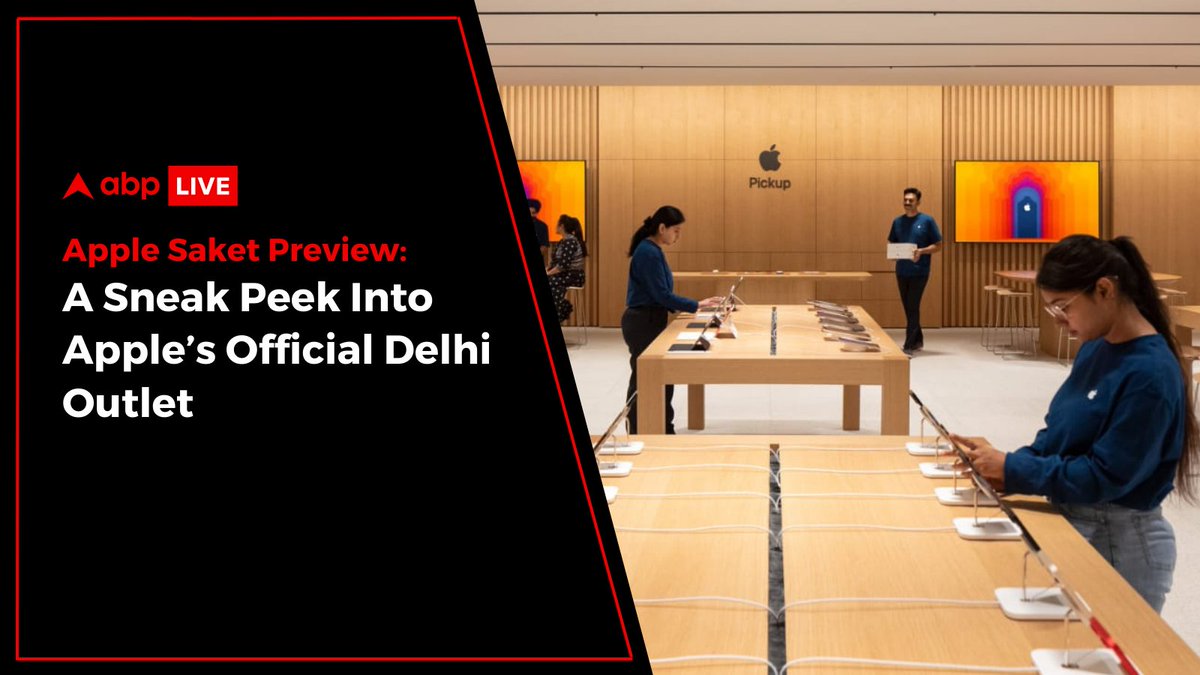 abplive's tweet photo. #ABPLiveTech | Following the launch of Apple BKC in Mumbai on April 18, the official Delhi outlet — Apple Saket — will open to the public on April 20.
Click on the 🔗 for a sneak peek into the new store: https://t.co/iewhVaTB8z
#AppleSaket #AppleStore #AppleEvent #ABPLive https://t.co/x8etfsBgp7