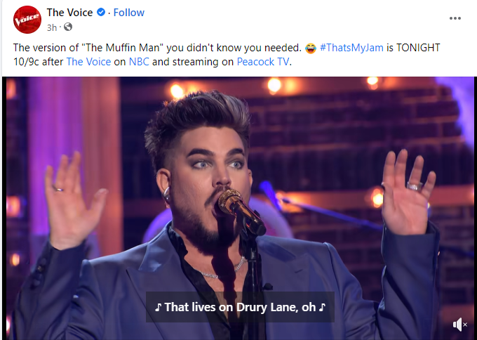4Gelly's tweet photo. The Voice USA on fb with 18 million followers posted the video of Adam singing Muffin Man. And they only post stuff from their show👏👏
https://t.co/ri8K9UvDsj https://t.co/7SubKSeDxe