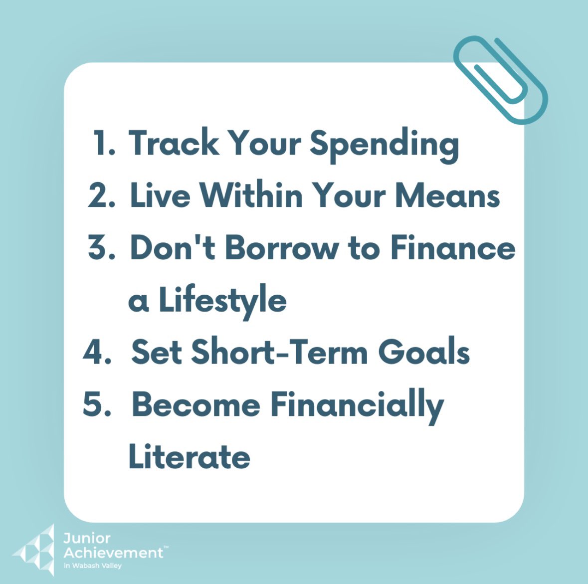 JAWabashValley's tweet photo. Talking about financial security with students can seem overwhelming to them or something that they won't have to worry about until they are older, but here are 10 steps to become financially secure before your 30. https://t.co/ZQaPklHTgO #FinancialLiteracyMonth https://t.co/UaGwZstufu