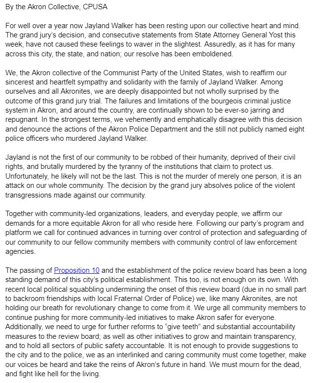 Our statement on the grand jury trial this week. Abolish APD.  #JusticeForJayland