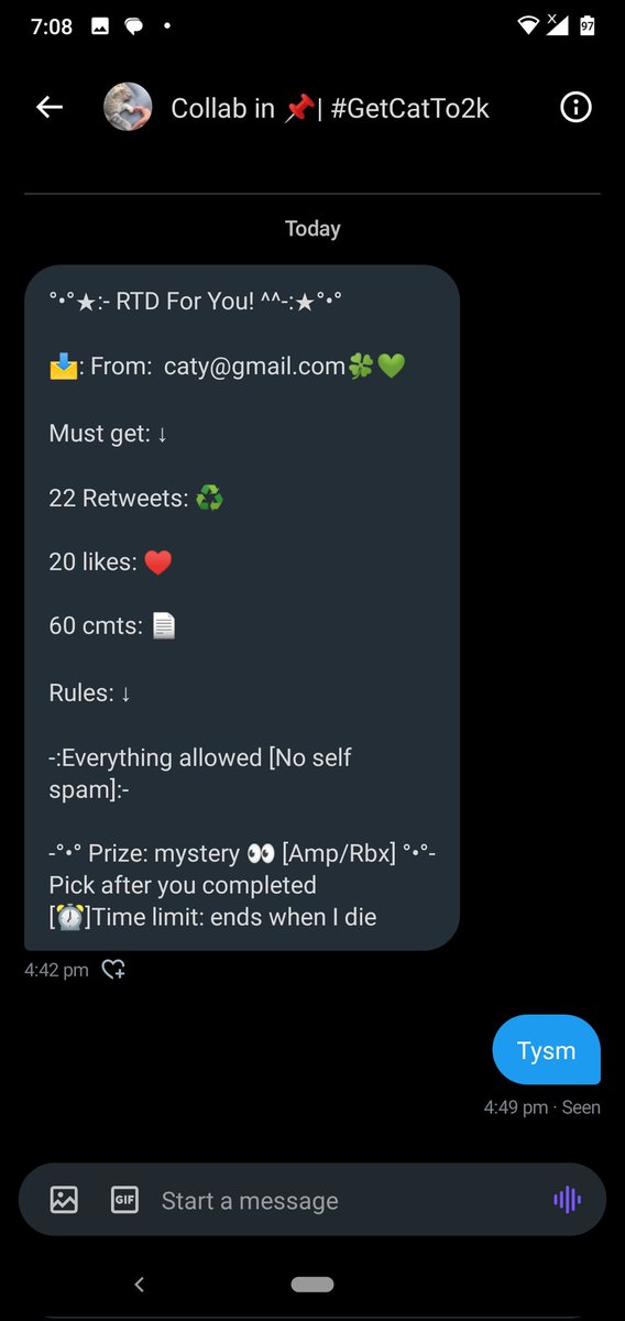 Tysm for the RTD <a href="/SneakyCatz/">Christine Martina-ford</a> 
Help = follow