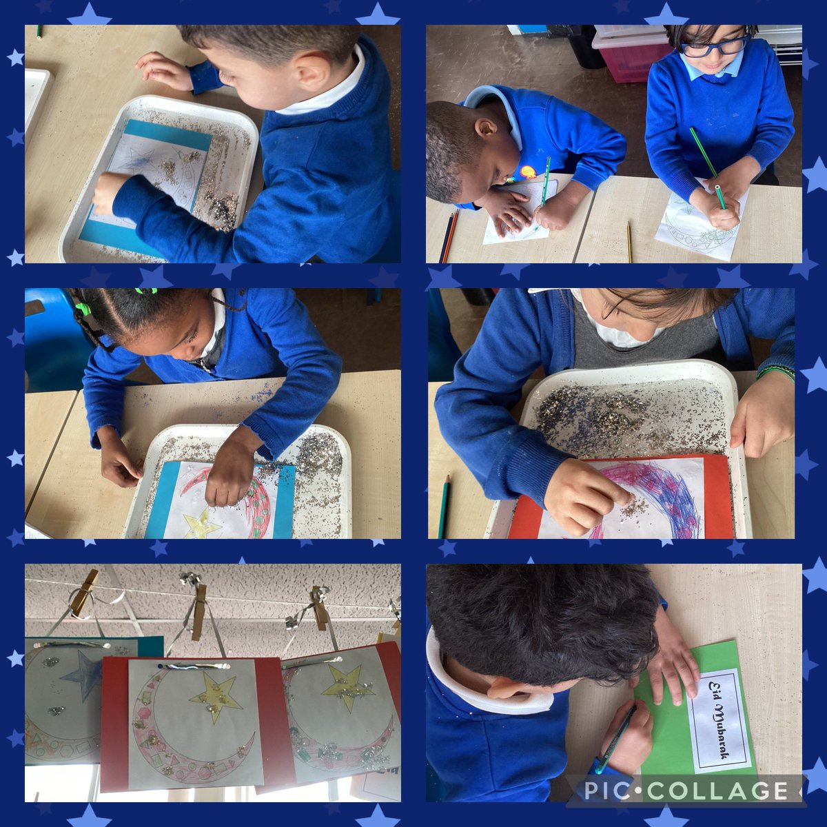 Reception have been very busy making their beautiful cards ready for Eid. We have enjoyed listening to one another talk about how they celebrate Eid and how excited they are! <a href="/MrsWilliams_15/">Clare Atkins</a> @SMTVCardiff
