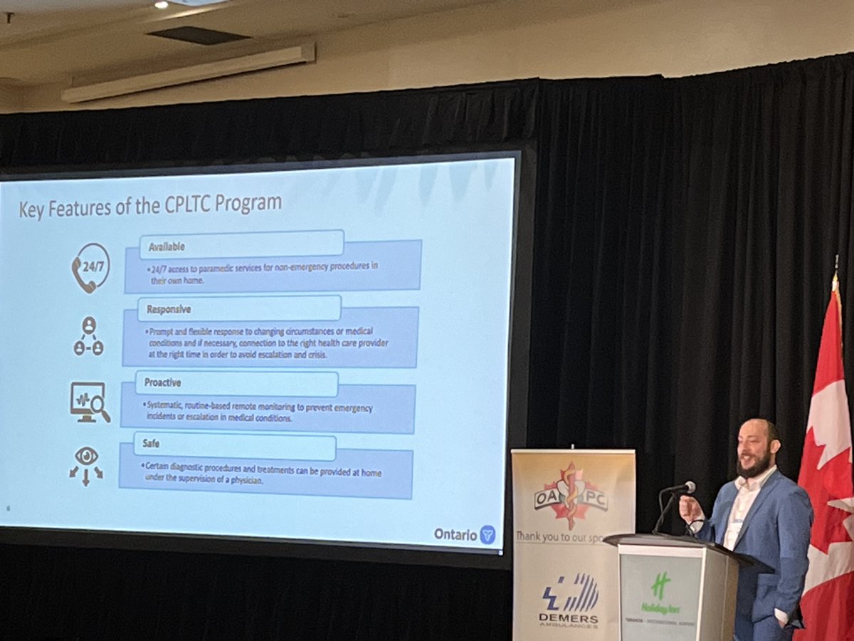 OAPCMedia's tweet photo. "We as a collective have an opportunity to shape and drive our destiny when it comes to #CommunityParamedicine and you as the experts will inform that. It’s an exciting time to be part of CP.” - Mike Eby, Manager of Programs Ministry of Long-Term Care (MLTC) #OCPKEE https://t.co/IWopw22CYM