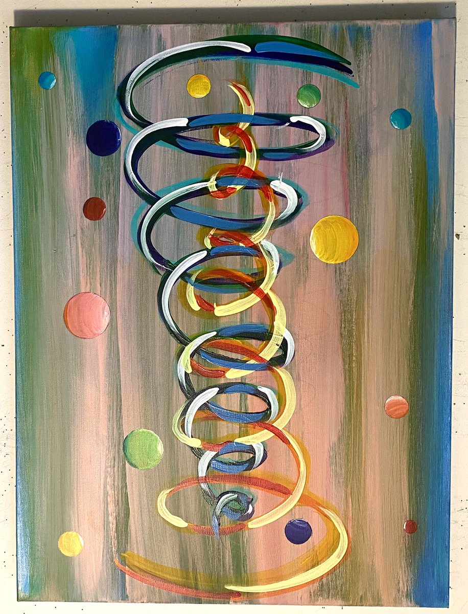 Double Vortex III, acrylic and flash on canvas, 24”x18”
#conteporarypainting #contemporaryart #energy #history #color #mysticallife #everything #skyclock #hudsonsart #williamstownma